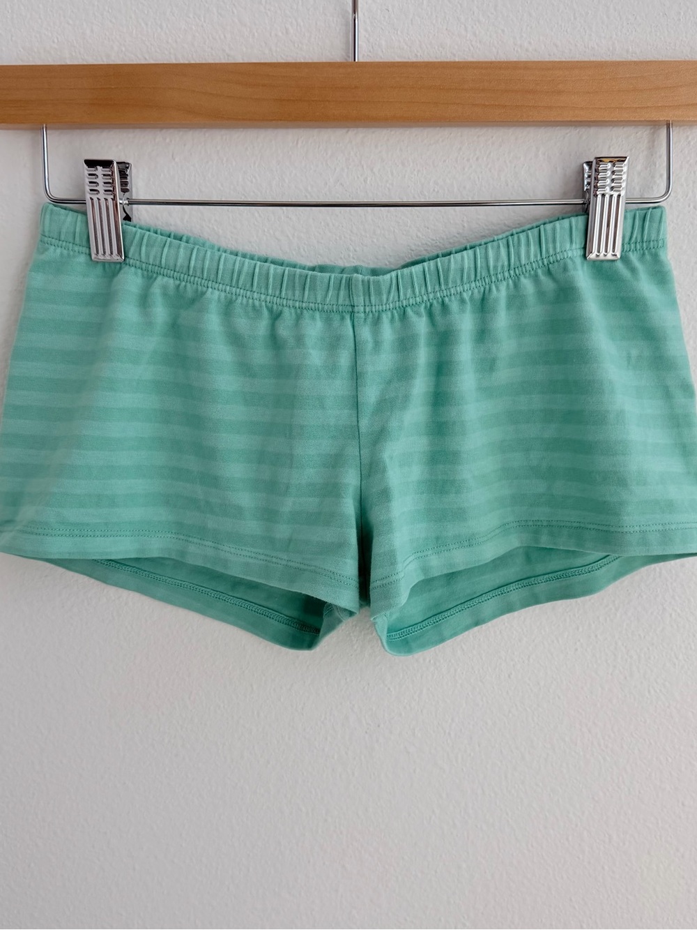 Brandy Melville Mint Green Striped Boyshort Shorts NWT
